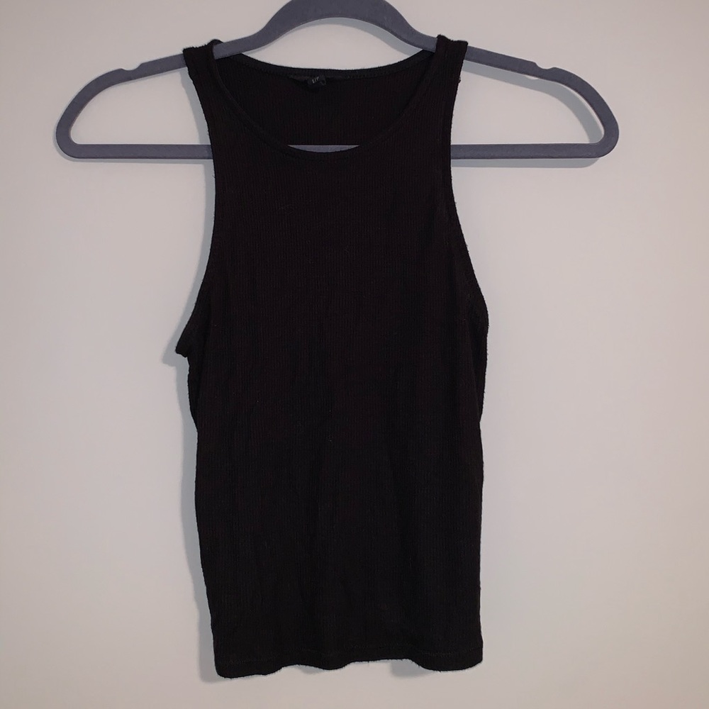 Black racer back cropped tank